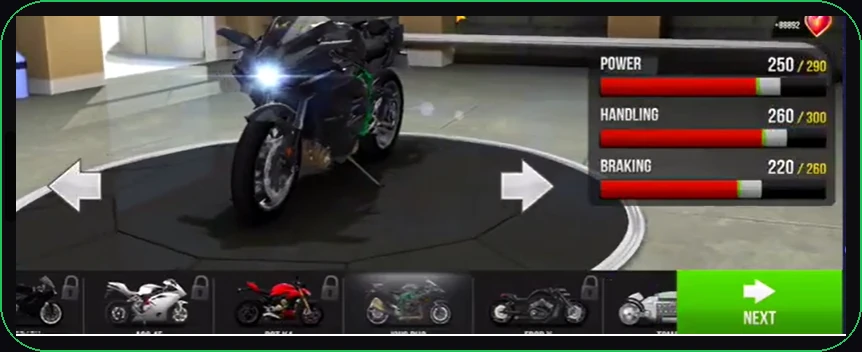Unlimited money and all bikes unlocked in Traffic Rider Mod APK for iOS