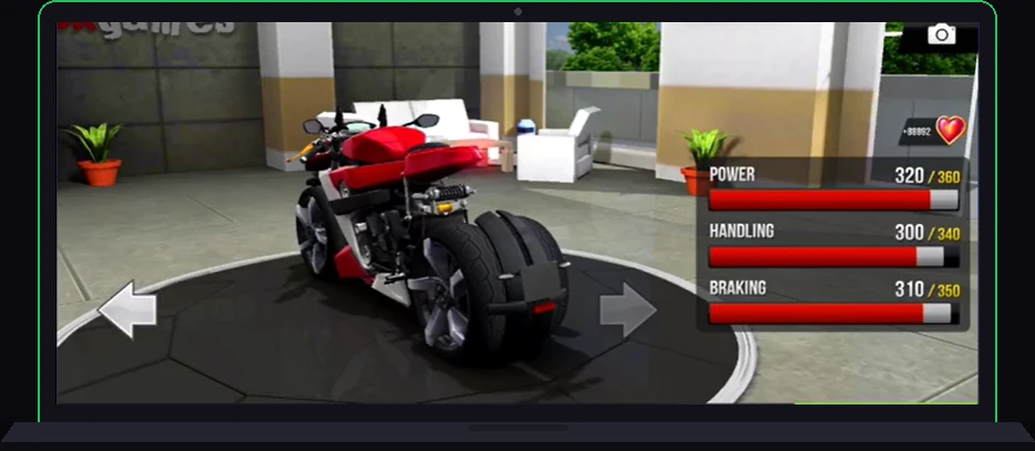 Unlocked custom bike garage in Traffic Rider Mod APK Older Versions